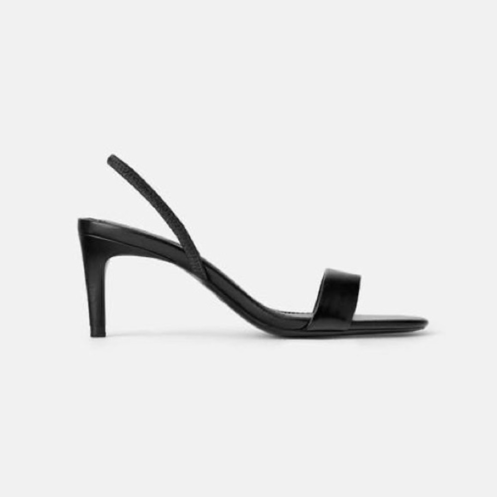 Zara Leather Simple Kitten Heel